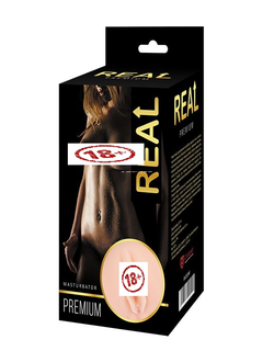 10047 Реалистичный односторонний мастурбатор Real Women Dual Layer с двойной структурой 15,5х8,2 см