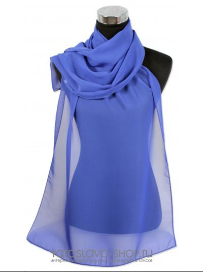 20067-1.Платок из шифона синего цвета.