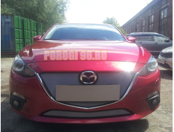 Защита радиатора Mazda 3 2013-2016 chrome верх PREMIUM