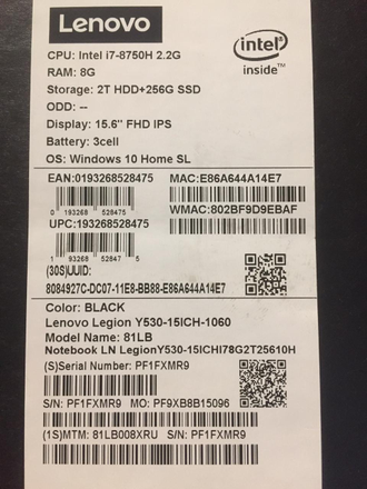 Legion y530 gtx 1060 discount
