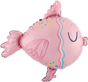 Шар (30&#039;&#039;/76 см) Фигура, Тропическая рыбка, Розовый, 1 шт.