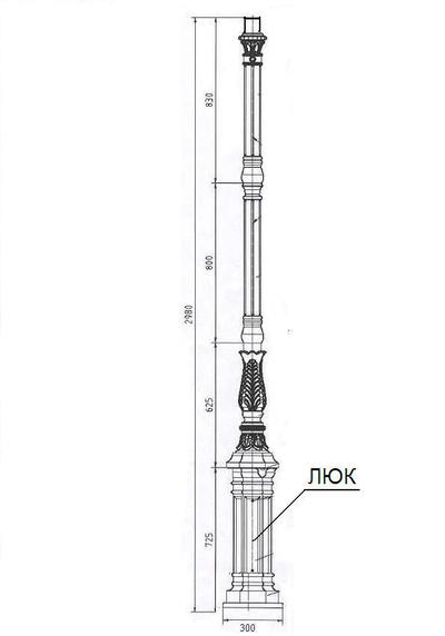 Опора TYPE Е12 ОПОРА ПАРКОВАЯ