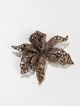 Брошь "Карамболь" желтый металл