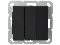 Выключатель трехклавишный Wedder, матовый черный