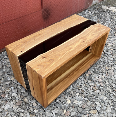 стол тумба с рекой из карагача