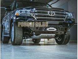 Бампер силовой передний AL (черный) для Toyota Land Cruiser 200 (2015-...)