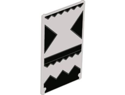 Glass for Window 1 x 4 x 6 with Black Triangles and Geometric Designs with Gray Lines Pattern, Trans-Brown (Old Trans-Black) (57895pb094 / 6369867)