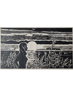 "Отдых" линогравюра Двинянинов М.М. 1965 год