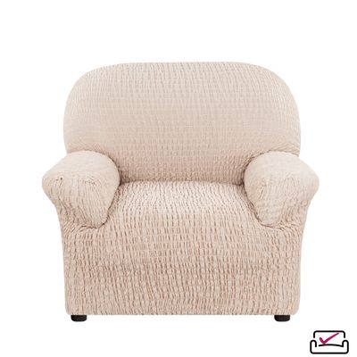 Чехол на кресло Сиена Венера Бежевый. ХЛОПОК.  Бренд Еврочехол