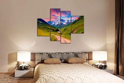 Модульная картина "Тропинка к белым горам"