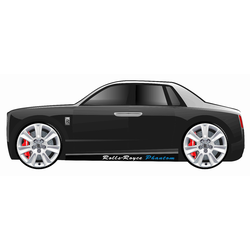 ЗБ034 Кровать "Rolls-Royce Phantom" Черный. Размер: 740*600*1740. Спальная зона: 700*1600.