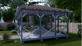 МОДУЛЬНАЯ БЕСЕДКА «ОЗЁРА-3» 4,5Х4,5