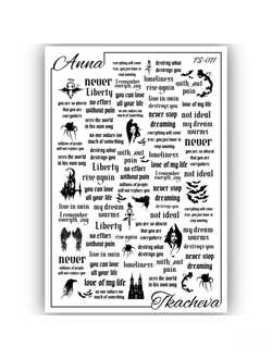 Слайдеры с надписями для ногтей TS-071