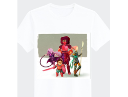 Футболка Вселенная Стивена "Стивен, Гранат, Жемчуг, Аметист"