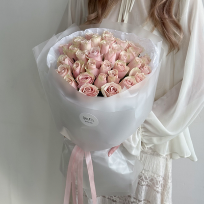 Букет из 35 нежно-розовых роз
