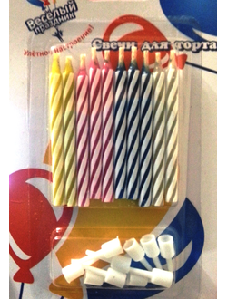 Свечи "Негаснущие огни" 6 см, 10 шт