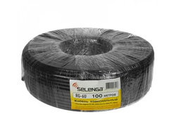 Кабель коаксиальный RG6, PE, черный в бухте 100м.1.0mm CCS+FOAM PE+AL-FOIL+48X0.12mm AL+6.6mm