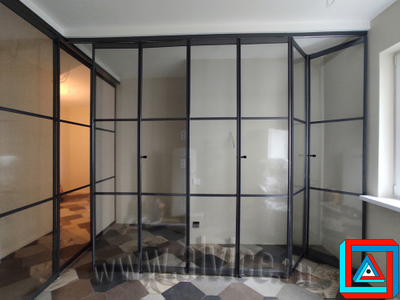 Перегородка-книжка из 6-ти створок встроенная