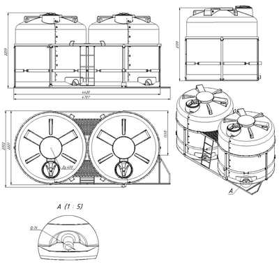 Чертеж кассеты TRF13000 полный слив для КАС/ЖКУ