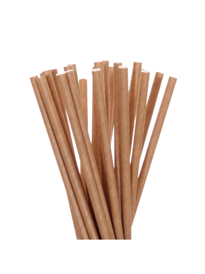Трубочка для напитков бумажная 8 мм (инд. уп. крафт, 50 шт), 230мм