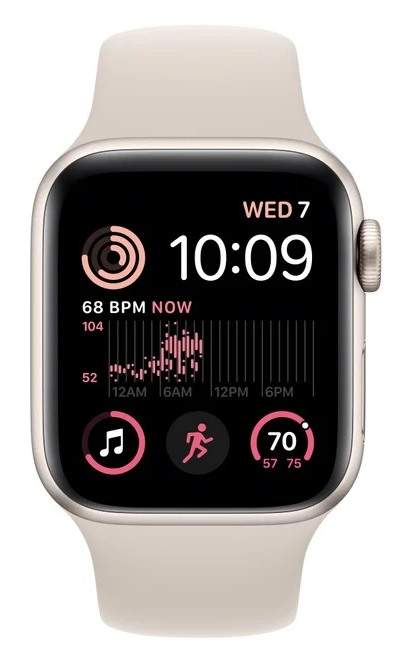 Apple Watch SE 2022, 40 мм, корпус из алюминия, спортивный ремешок сияющая звезда (MNT33LL)