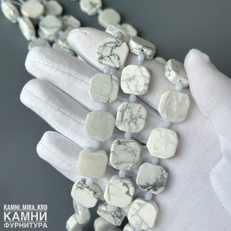 Магнезит плоские округлые прямоугольники 14-16 мм, цена за нить 19 см