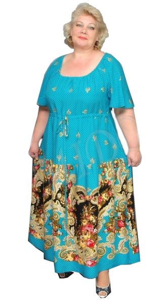 Женская одежда - летний платье-сарафанчик БОЛЬШОГО размера Арт. 2198 (Цвет голубой) Размеры 54-84