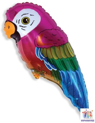 Шар Фигура, Супер Попугай / Supper Parrot  88 см ( шар+гелий+лента)