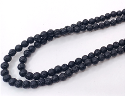 Лава бусины на нити 6 мм черный