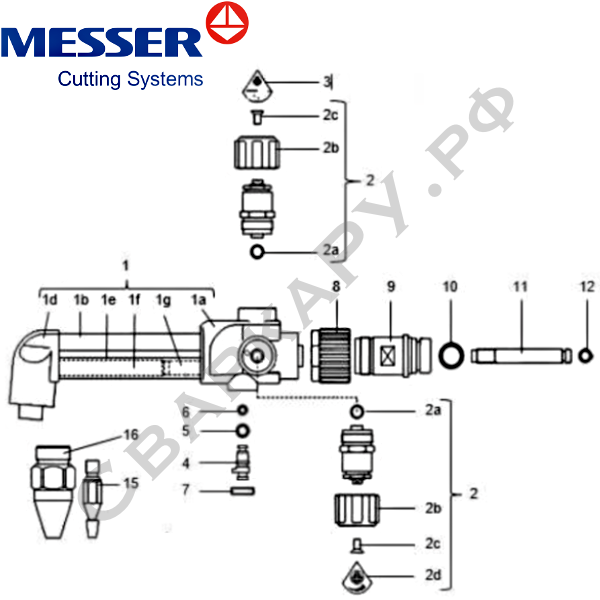 Вставка для резки пропановая Messer STAR 1230-PMY