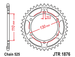 Звезда ведомая (43 зуб.) RK B5898-43 (Аналог: JTR1876.43) для мотоциклов Suzuki, Yamaha