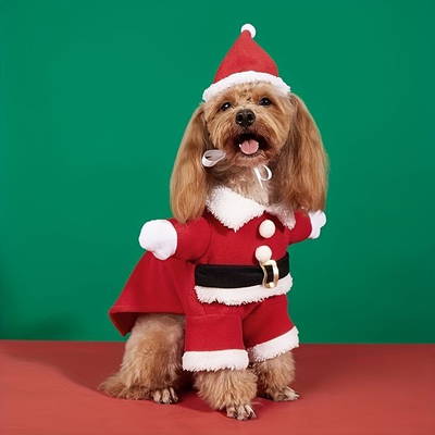 Новогодний костюм Санты для собак и кошек