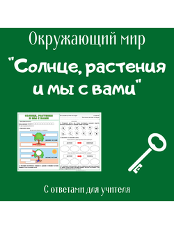 Рабочий лист. 3 класс. "Солнце, растения и мы с вами"