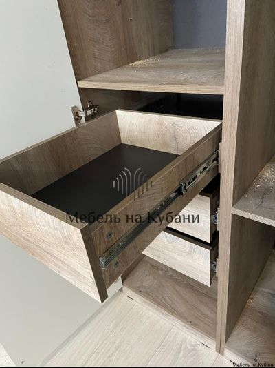 Этна шкаф Ш 57*50 Дуб эндгрей/Софт грей с зекралом