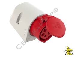 Розетка стационарная PCE 125-6 380В/32А 5 полюсов IP44 CEE ударопрочная брызгозащищенная