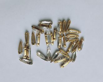каплевидные 4×15 мм прозрачные в золоте