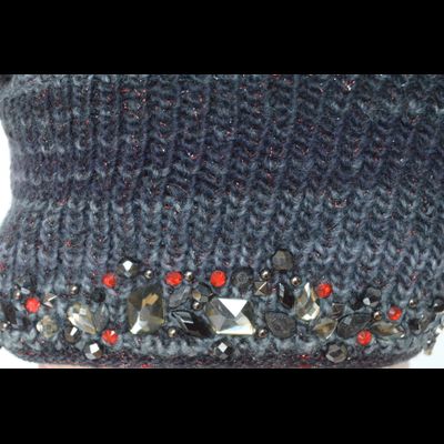 Итальянская шапка с украшениями Сваровски Vizio 5833 серая