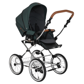 Коляска 2в1 Roan Bass Next Classic Green/Chrome D14 руч.Коричневый