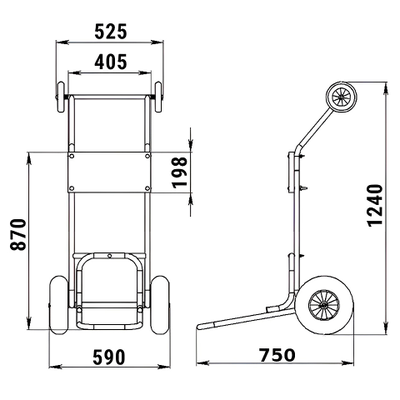 Тележка для ПЛМ с дополнительными колесами