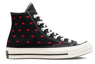 Кеды Converse Chuck Taylor 70 Embroidered Lips черные высокие