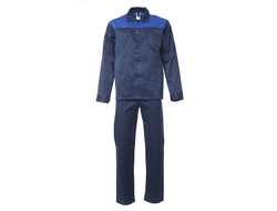 Костюм "Аскет" темно-синий с васильковым, куртка с брюками