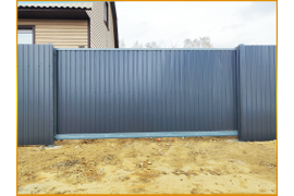 Откатные ворота из профнастила