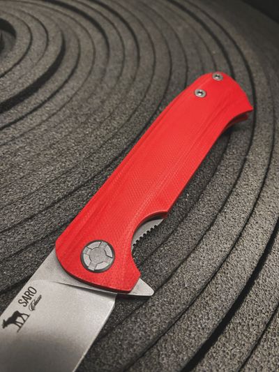 Складной нож ЧИЖ-DOUBLE рукоять G10 , цвет красный