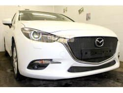 Защита радиатора Mazda 3 2016-2019 black верх PREMIUM
