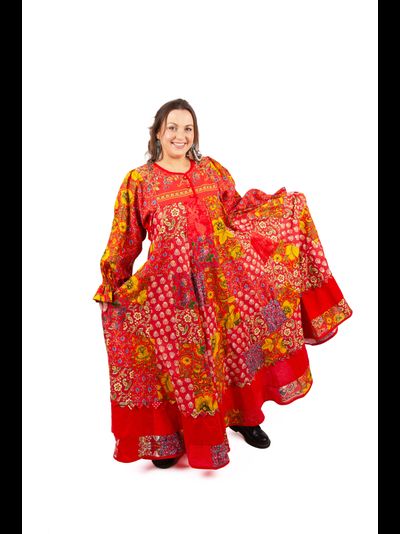 Лоскутное платье в русском стиле "Вечерний Звон"