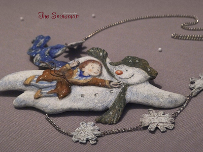"The Snowman by Raymond Briggs". Волшебное зимнее колье в винтажном стиле