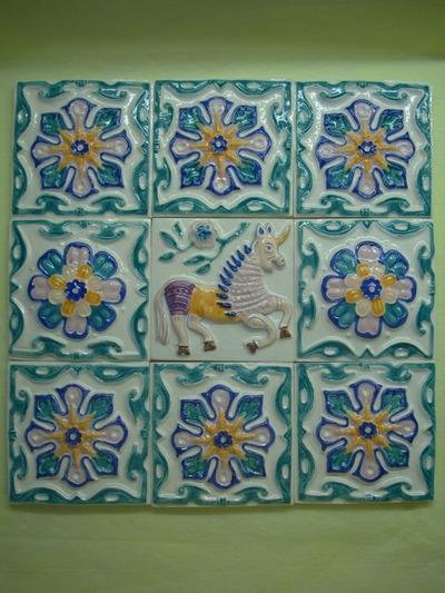 Единорог (изразцовая плитка)