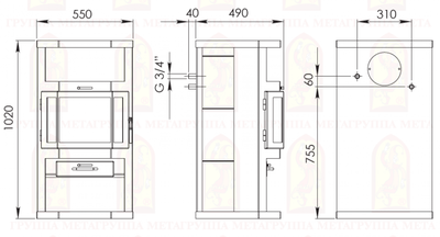Печь-камин Ангара Аква, Мета - Бел (Беларусь)