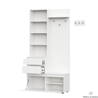 Одри Вешалка с зеркалом Белый