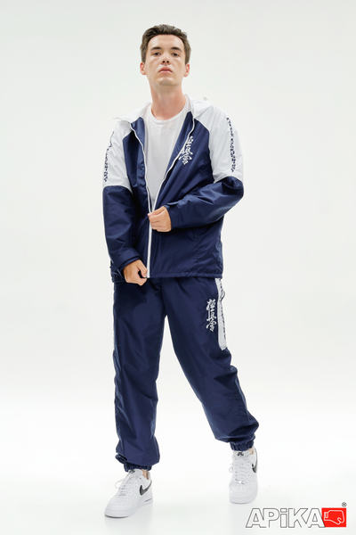 APIKA ветрозащитный тренировочный спортивный костюм темно-синий